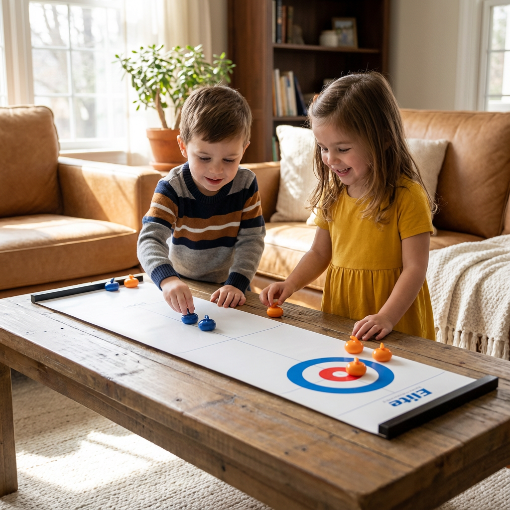 Tabletop Curling Game – Fun for the Whole Family!