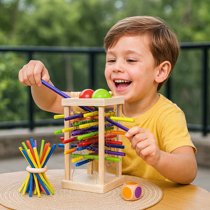 Edukacyjna drewniana gra zręcznościowa 3w1