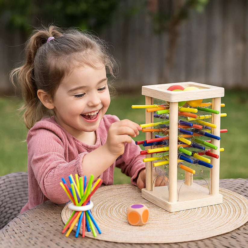 Edukacyjna drewniana gra zręcznościowa 3w1