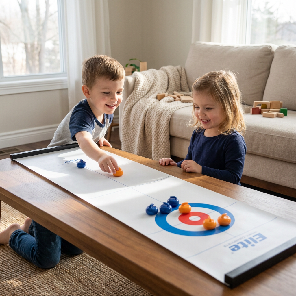 Gra Stołowa Curling – Zabawa dla Całej Rodziny!