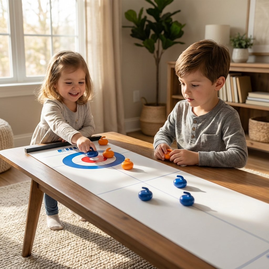 Gra Stołowa Curling – Zabawa dla Całej Rodziny!