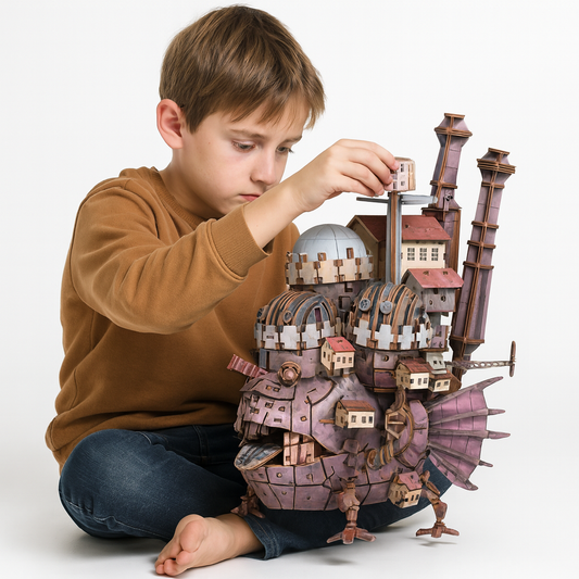 Ruchomy Zamek – Drewniane Puzzle 3D do Samodzielnego Złożenia