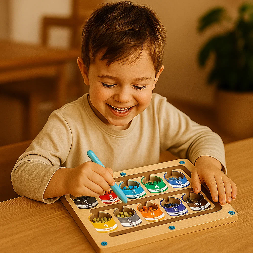 Drewniana tablica magnetyczna do liczenia | Rozwija umiejętności motoryczne 0,5 kg 0