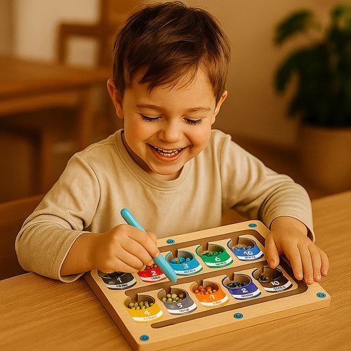 Drewniana tablica magnetyczna do liczenia | Rozwija umiejętności motoryczne 0,5 kg 0