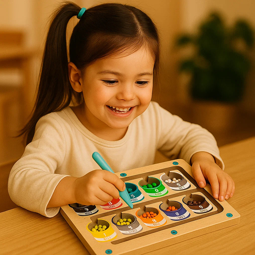 Drewniana tablica magnetyczna do liczenia | Rozwija umiejętności motoryczne 0,5 kg 1