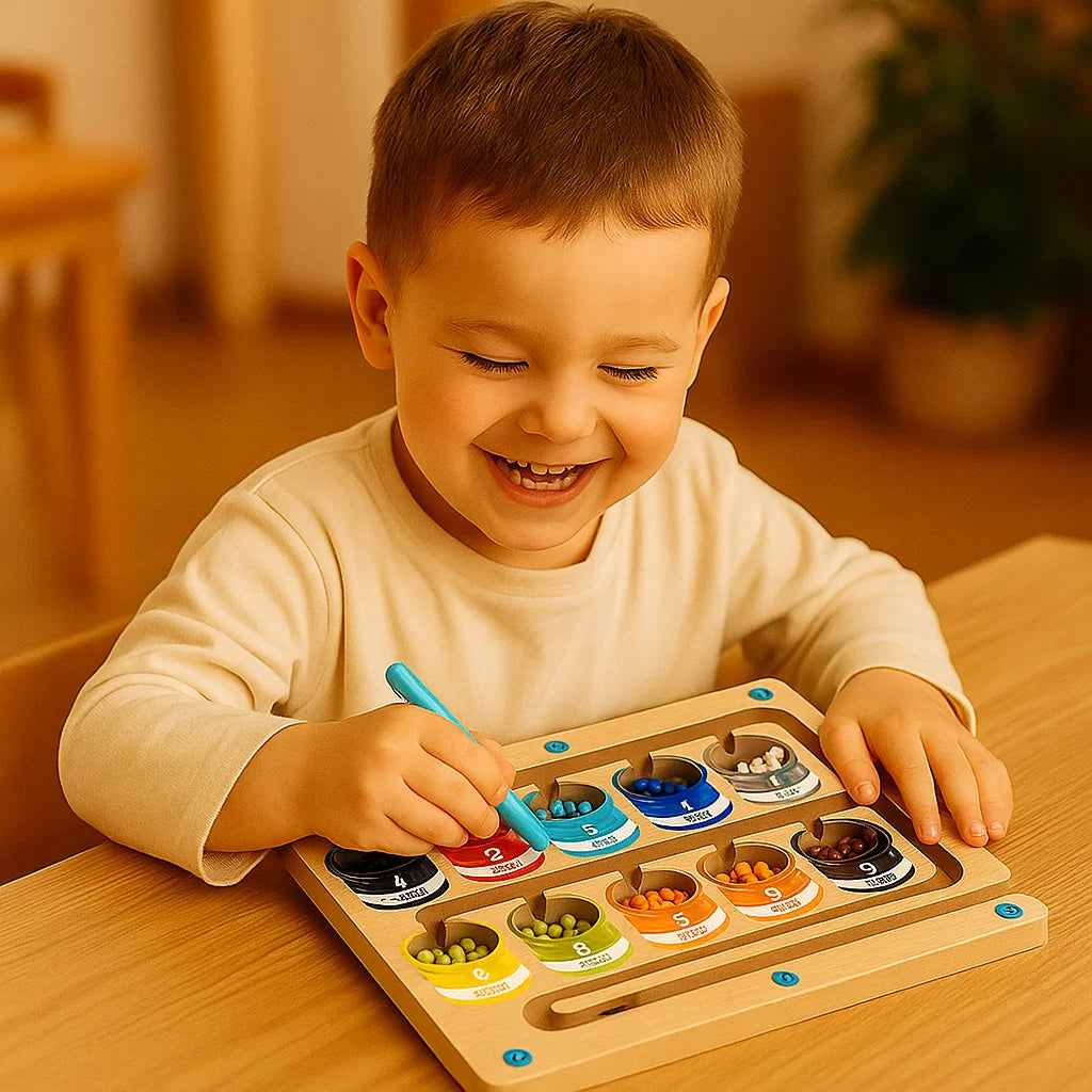 Drewniana tablica magnetyczna do liczenia | Rozwija umiejętności motoryczne 0,5 kg 2