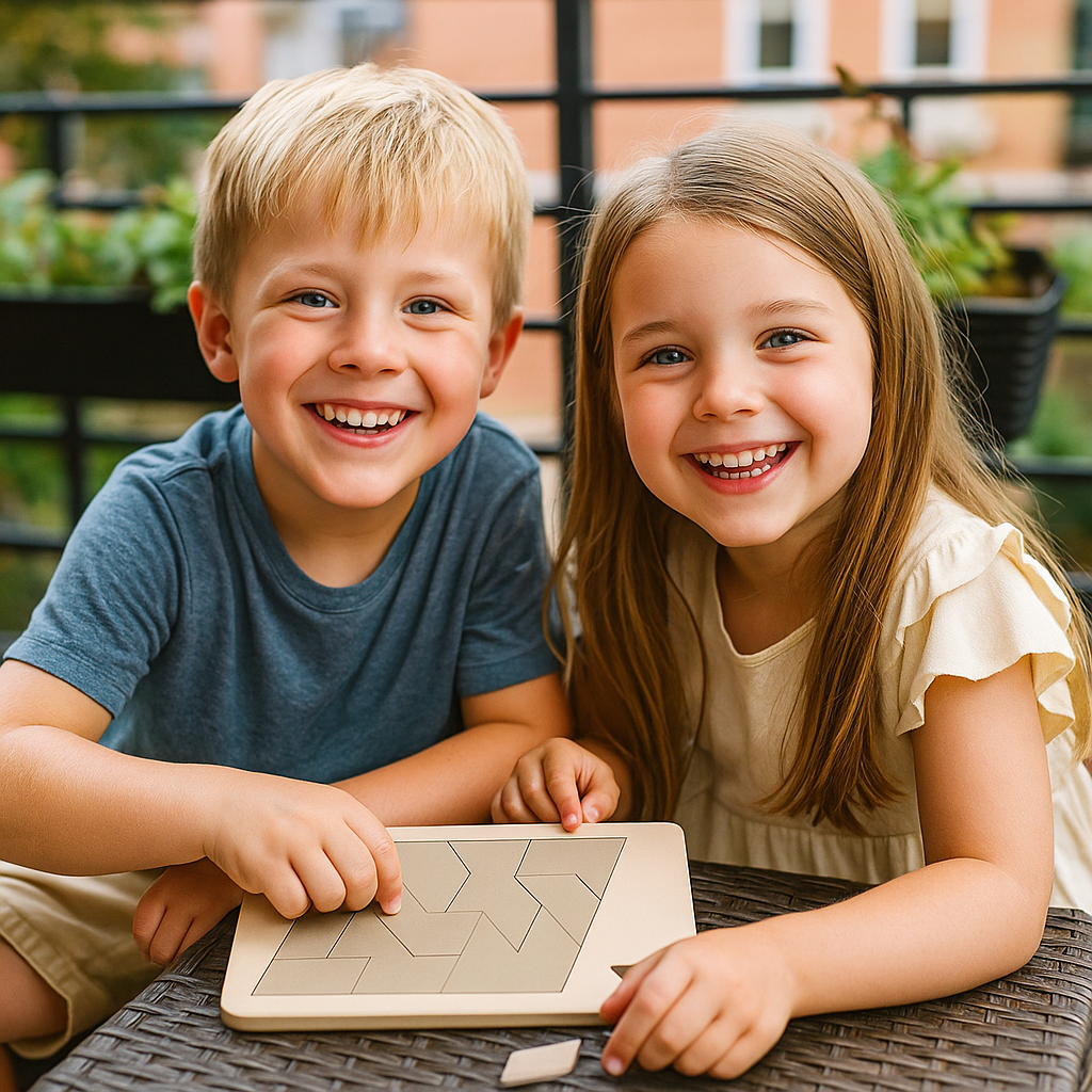 Drewniana układanka logiczna Tangram | Rozwija kreatywność 0.5kg 1