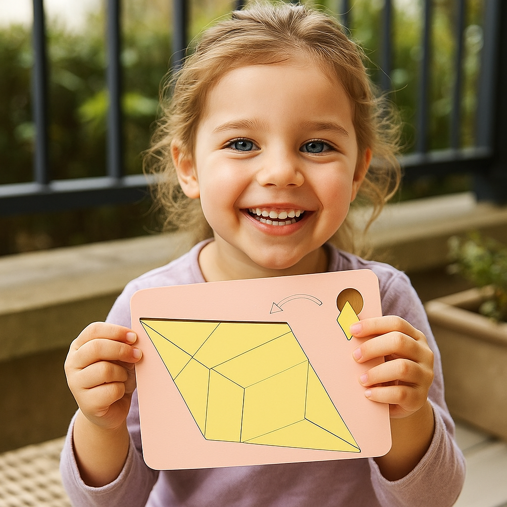 Drewniana układanka logiczna Tangram | Rozwija kreatywność 0.5kg 4