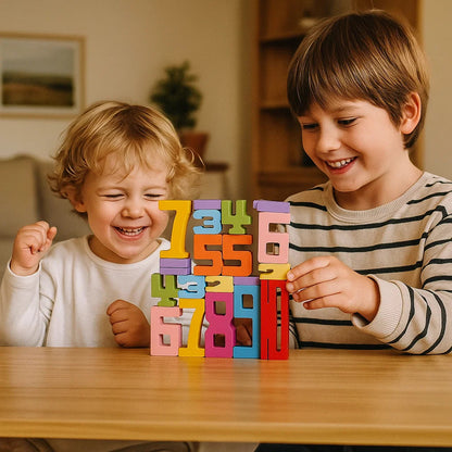 Drewniane Klocki Numeryczne | Edukacyjna Zabawa 1 kg 0