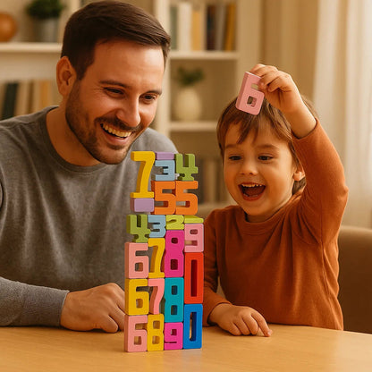 Drewniane Klocki Numeryczne | Edukacyjna Zabawa 1 kg 1