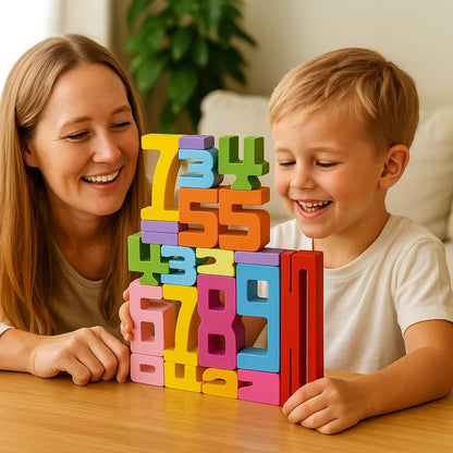 Drewniane Klocki Numeryczne | Edukacyjna Zabawa 1 kg 2