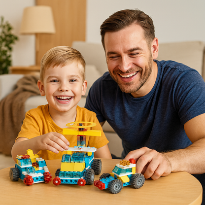 Edukacyjny zestaw klocków 3w1 | Rozwija kreatywność i umiejętności manualne 0.5kg 3