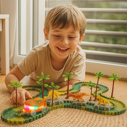 Elastyczny tor wyścigowy z dinozaurami | Kreatywna zabawa 1,5 kg 2