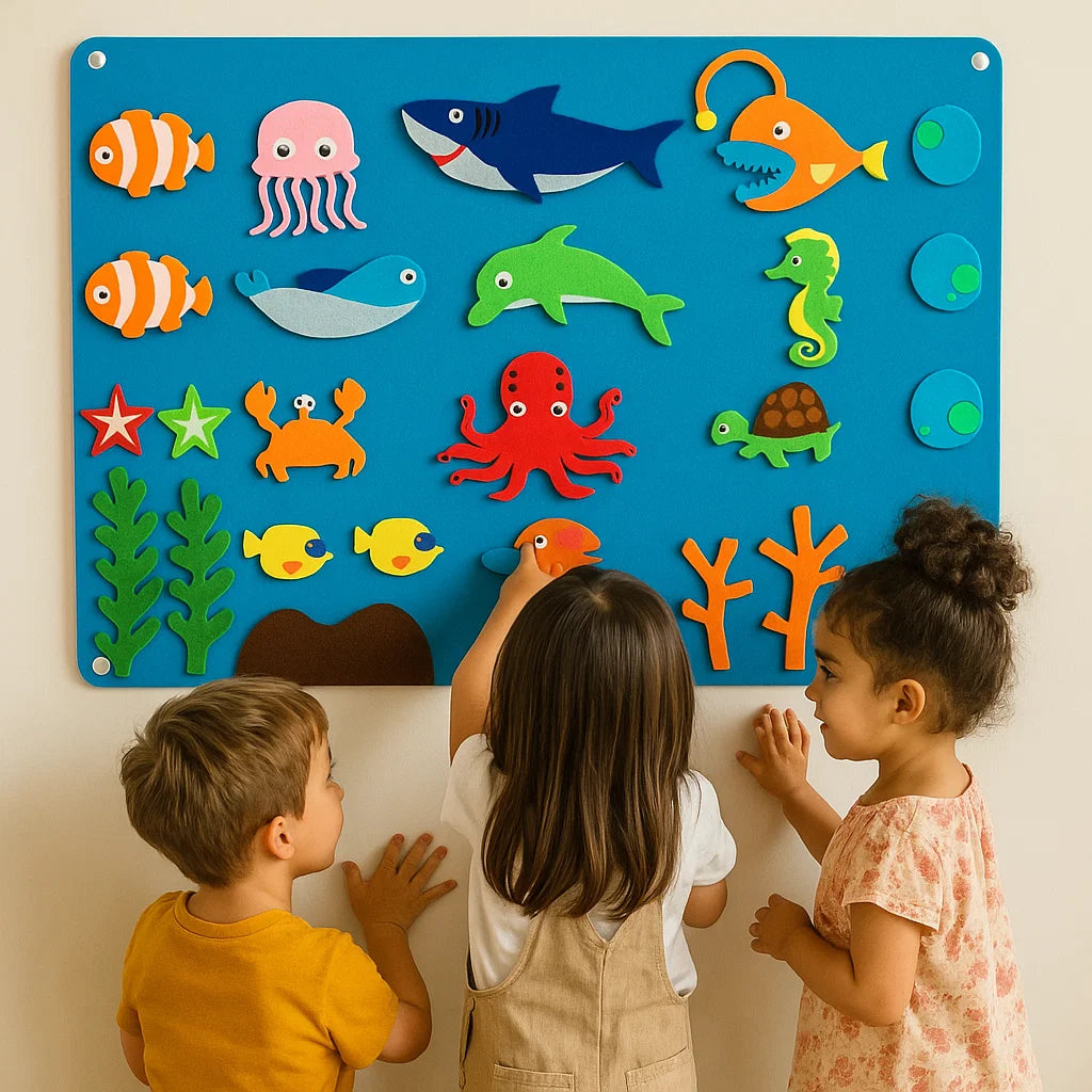 Filcowa plansza dla dzieci | Edukacyjny zestaw do nauki zwierząt 0,5 kg 2