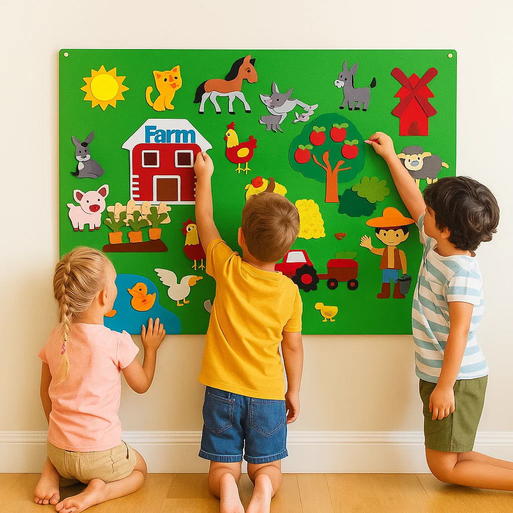 Filcowa plansza dla dzieci | Edukacyjny zestaw do nauki zwierząt 0,5 kg 3