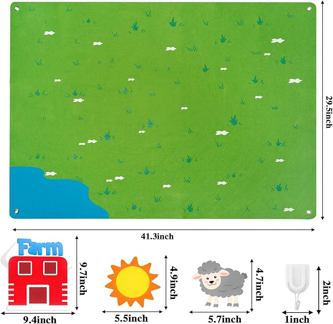 Filcowa plansza dla dzieci | Edukacyjny zestaw do nauki zwierząt 0,5 kg 5