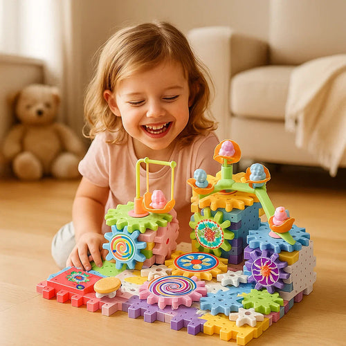 Klocki Konstrukcyjne Mechaniczne | Elektryczna Zabawka Edukacyjna 1,5 kg 0