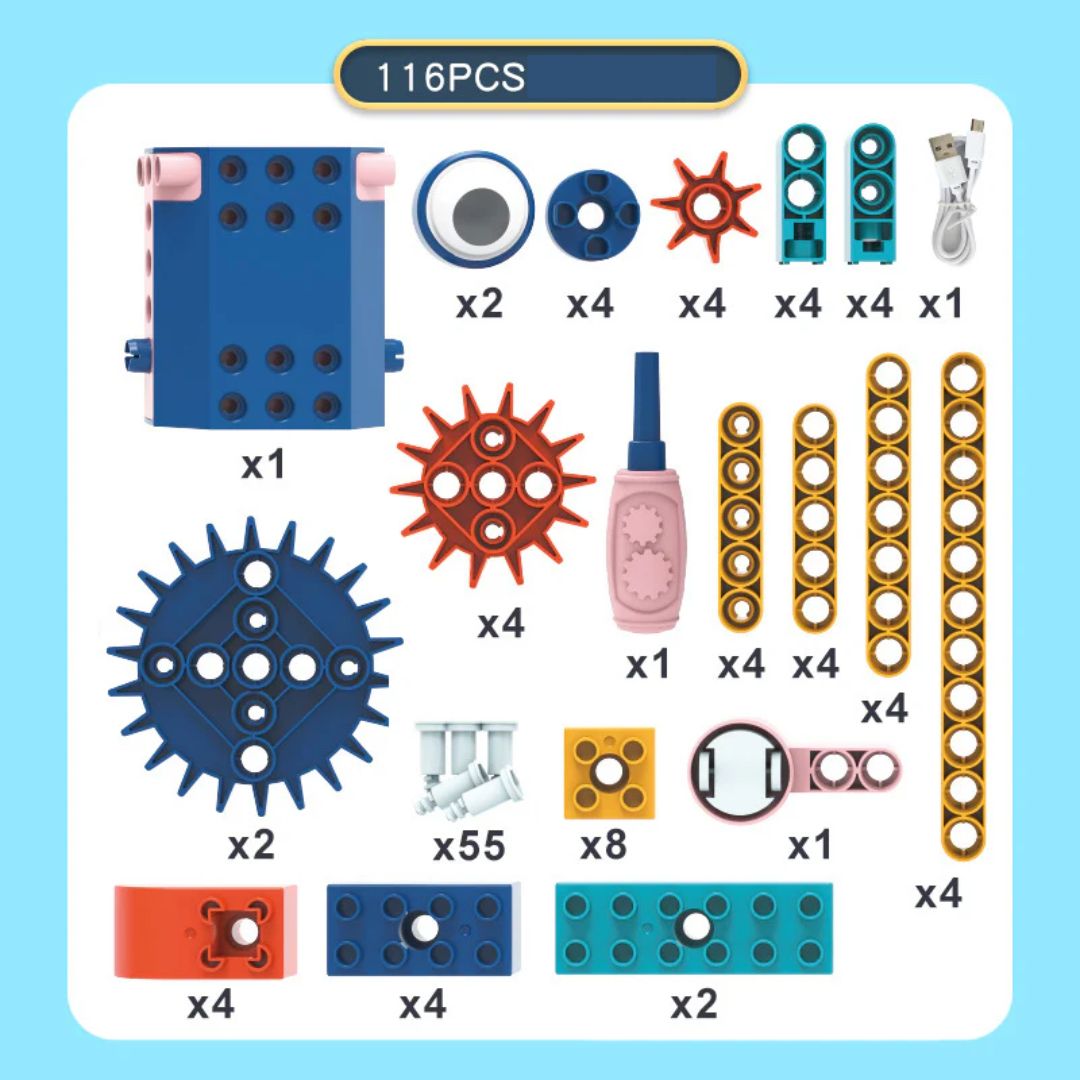 Klocki konstrukcyjne z silnikiem | Rozwijaj kreatywność 1 kg 3