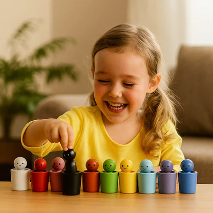 Kolorowe Lalki Do Sortowania | Zabawka Edukacyjna Dla 2-5 Latka | 0,5 kg 1