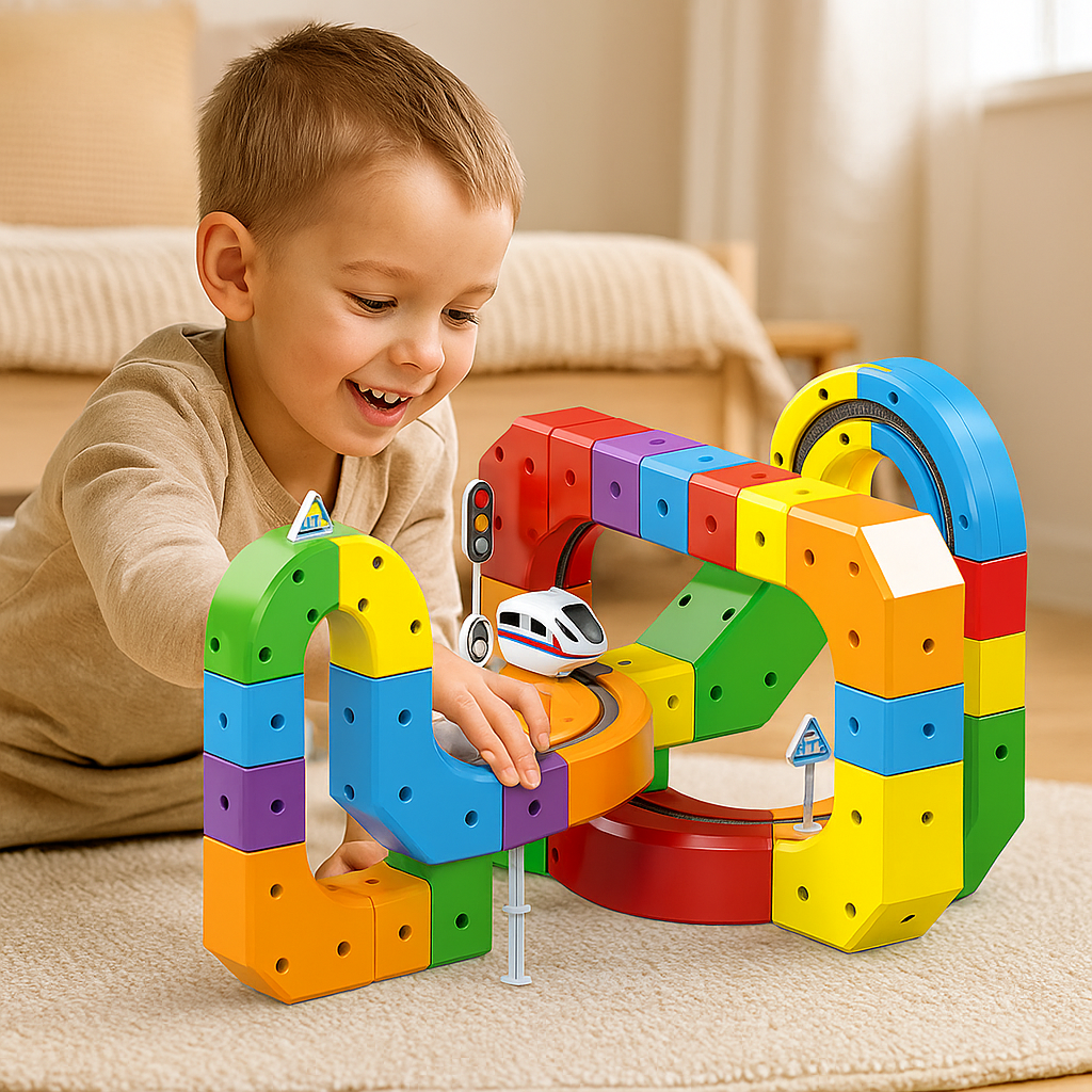 Magiczna Kolejka Z Kostek | 81 Kolorowych Elementów, 0,5 kg 2