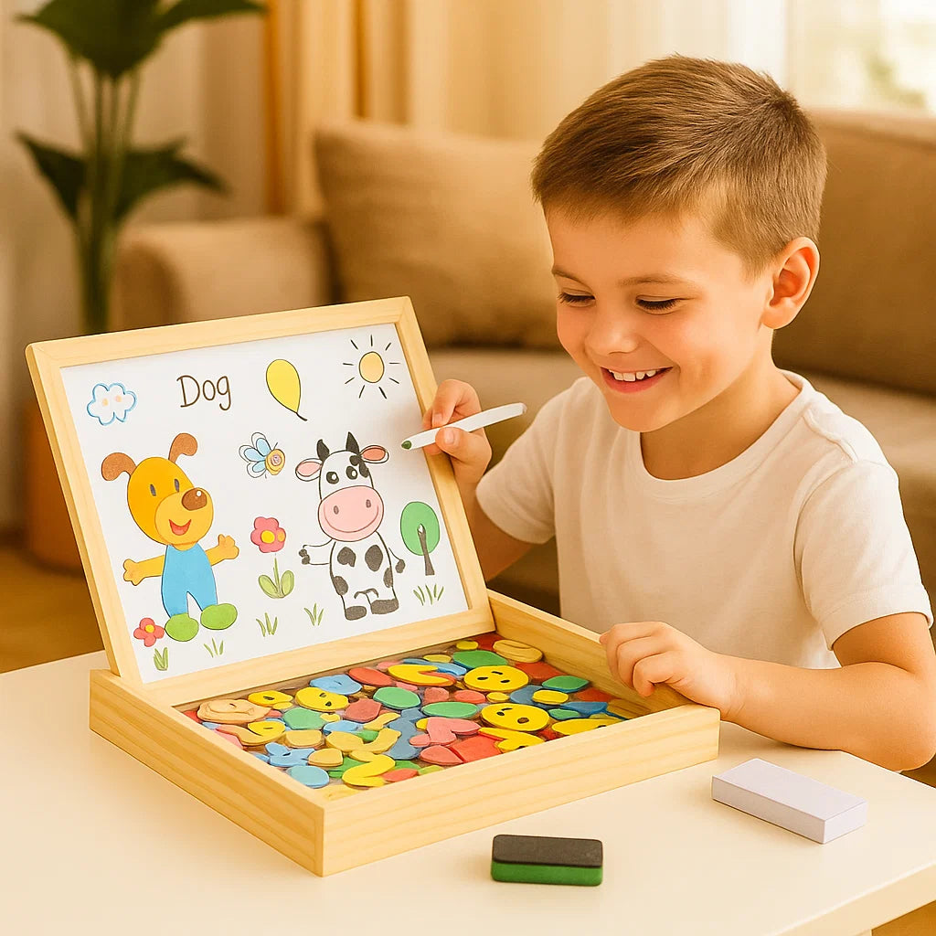 Magnetyczna Tablica Edukacyjna Dla Dzieci | Dwustronna Konstrukcja 0,5 kg 1