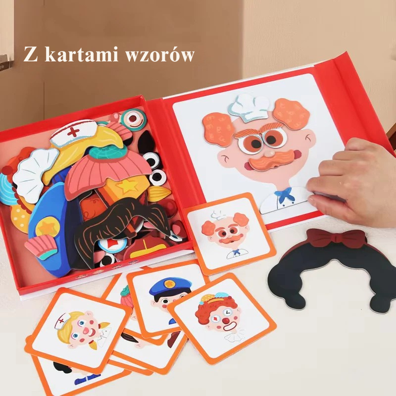 Magnetyczna układanka „Zmienne buzie” | Uczy emocji 0,5 kg 1