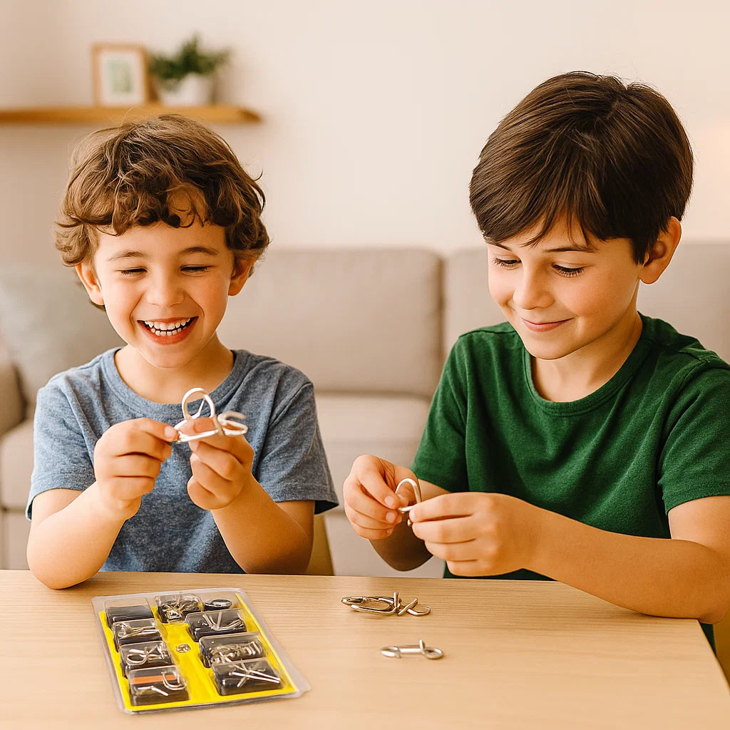 Metalowe Puzzle Pierścieniowe | Rozwija Umiejętności Poznawcze 0.5kg - Gra Logiczna dla Dzieci i Dorosłych 2