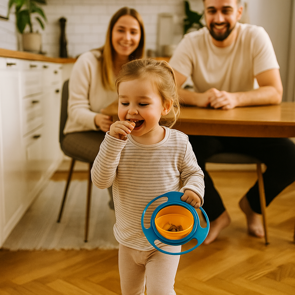 Nieprzeciekająca miseczka dla dziecka | Obrotowy design 360° 1