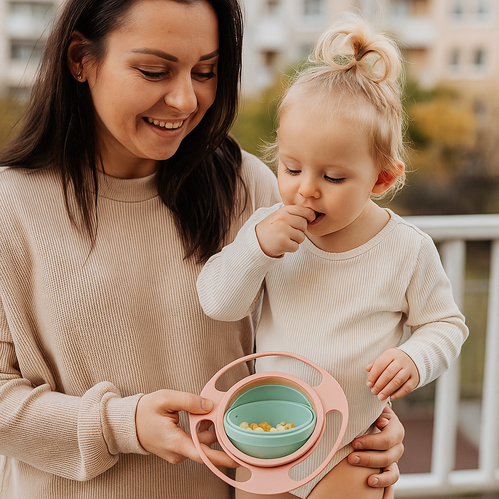 Nieprzeciekająca miseczka dla dziecka | Obrotowy design 360° 2