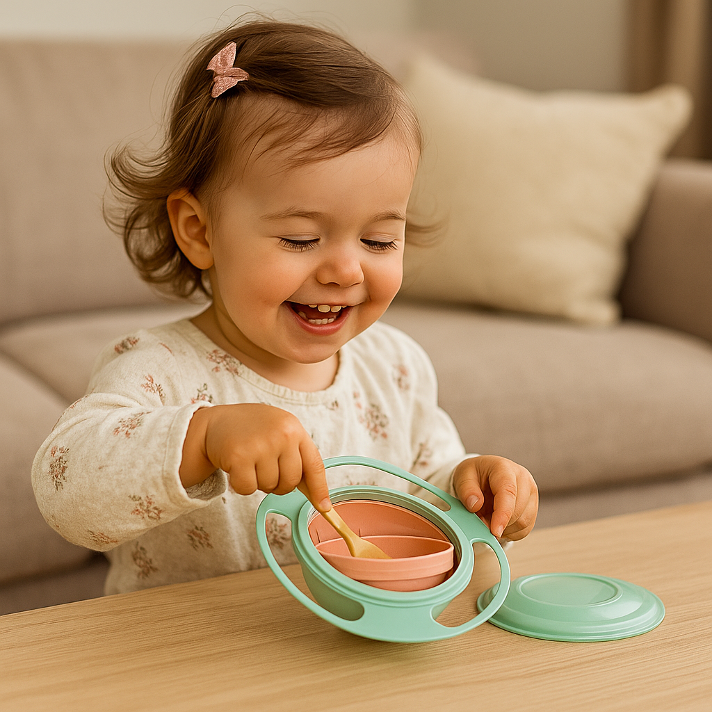 Nieprzeciekająca miseczka dla dziecka | Obrotowy design 360° 3