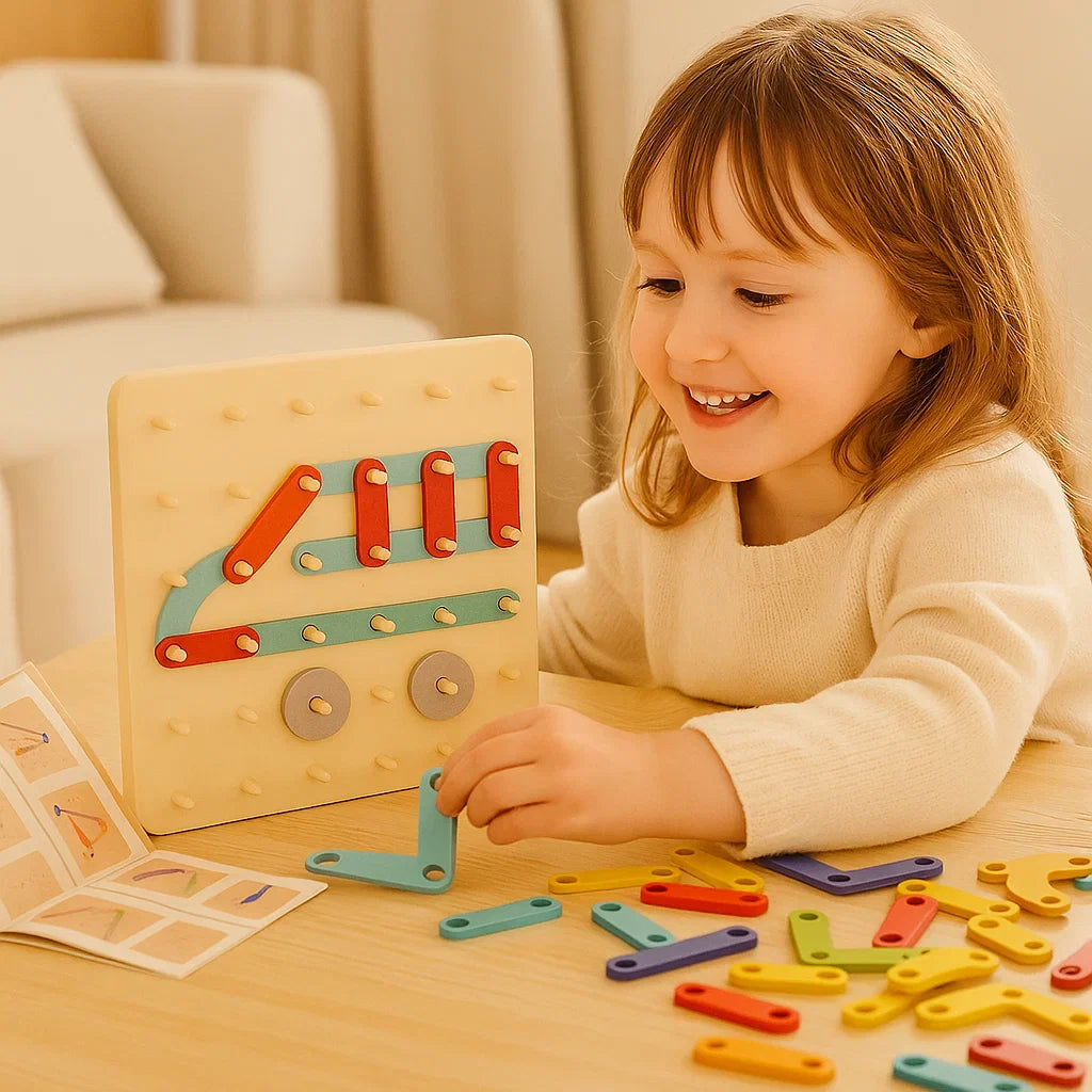 Puzzle Montessori z kołkami | rozwija zdolności manualne 0,5 kg 1