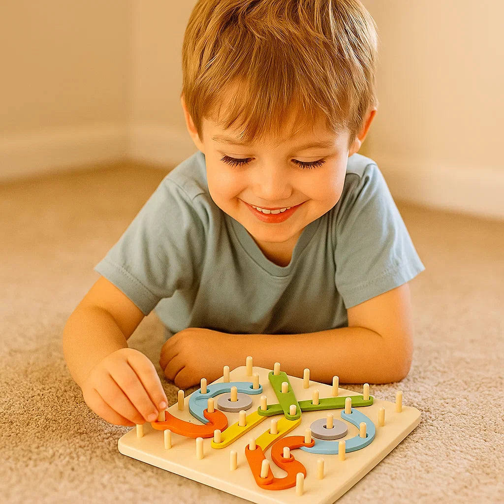 Puzzle Montessori z kołkami | rozwija zdolności manualne 0,5 kg 2