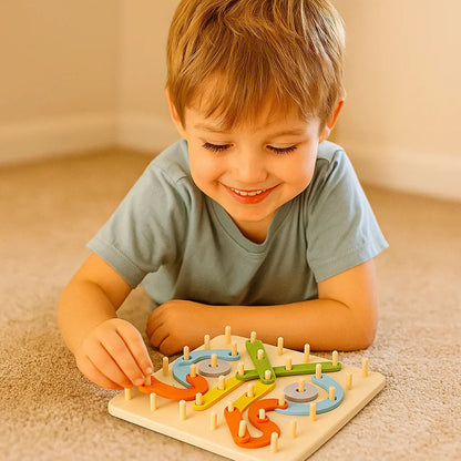 Puzzle Montessori z kołkami | rozwija zdolności manualne 0,5 kg 2