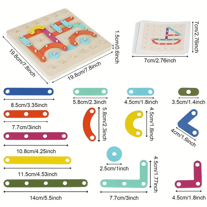 Puzzle Montessori z kołkami | rozwija zdolności manualne 0,5 kg 4