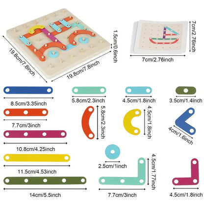 Puzzle Montessori z kołkami | rozwija zdolności manualne 0,5 kg 4