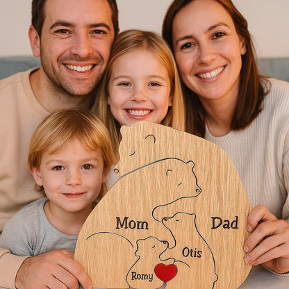 Rodzina misiów | Ręcznie wykonana z naturalnego drewna 0.5kg 1