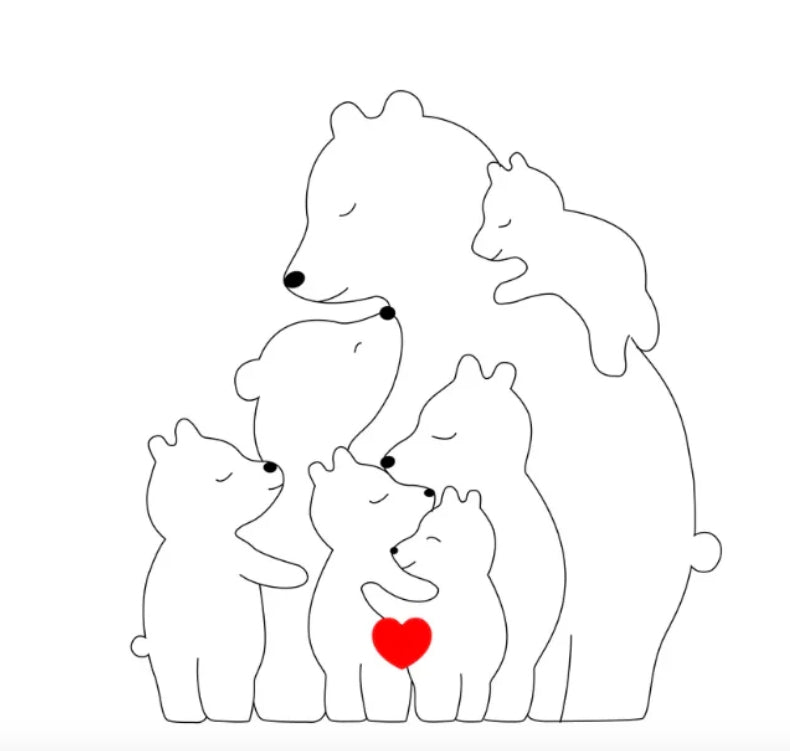 Rodzina misiów | Ręcznie wykonana z naturalnego drewna 0.5kg 13