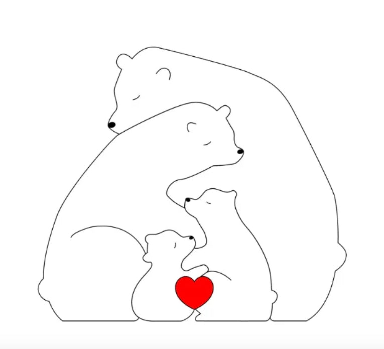 Rodzina misiów | Ręcznie wykonana z naturalnego drewna 0.5kg 14