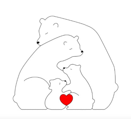 Rodzina misiów | Ręcznie wykonana z naturalnego drewna 0.5kg 14