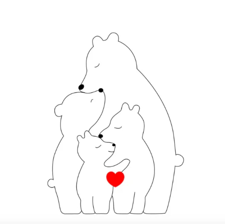 Rodzina misiów | Ręcznie wykonana z naturalnego drewna 0.5kg 6