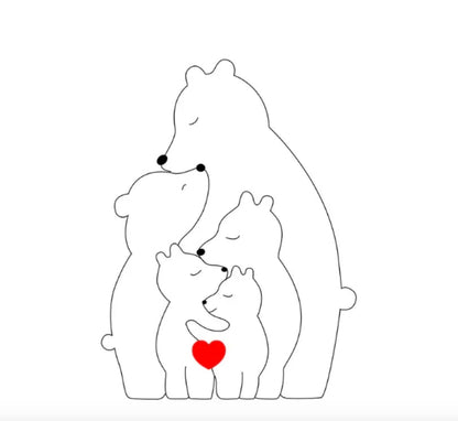 Rodzina misiów | Ręcznie wykonana z naturalnego drewna 0.5kg 7