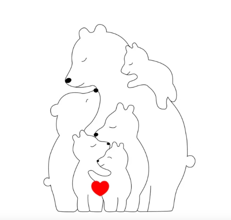 Rodzina misiów | Ręcznie wykonana z naturalnego drewna 0.5kg 8