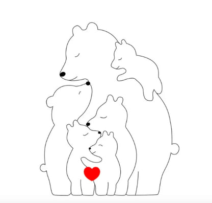 Rodzina misiów | Ręcznie wykonana z naturalnego drewna 0.5kg 8