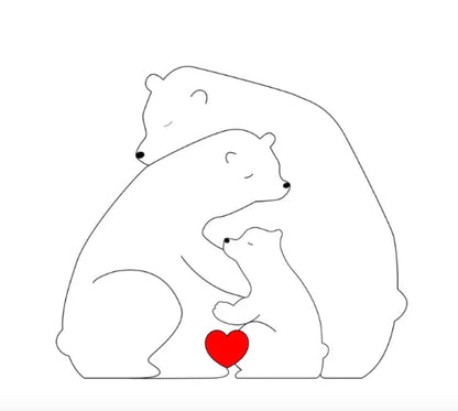 Rodzina misiów | Ręcznie wykonana z naturalnego drewna 0.5kg 9