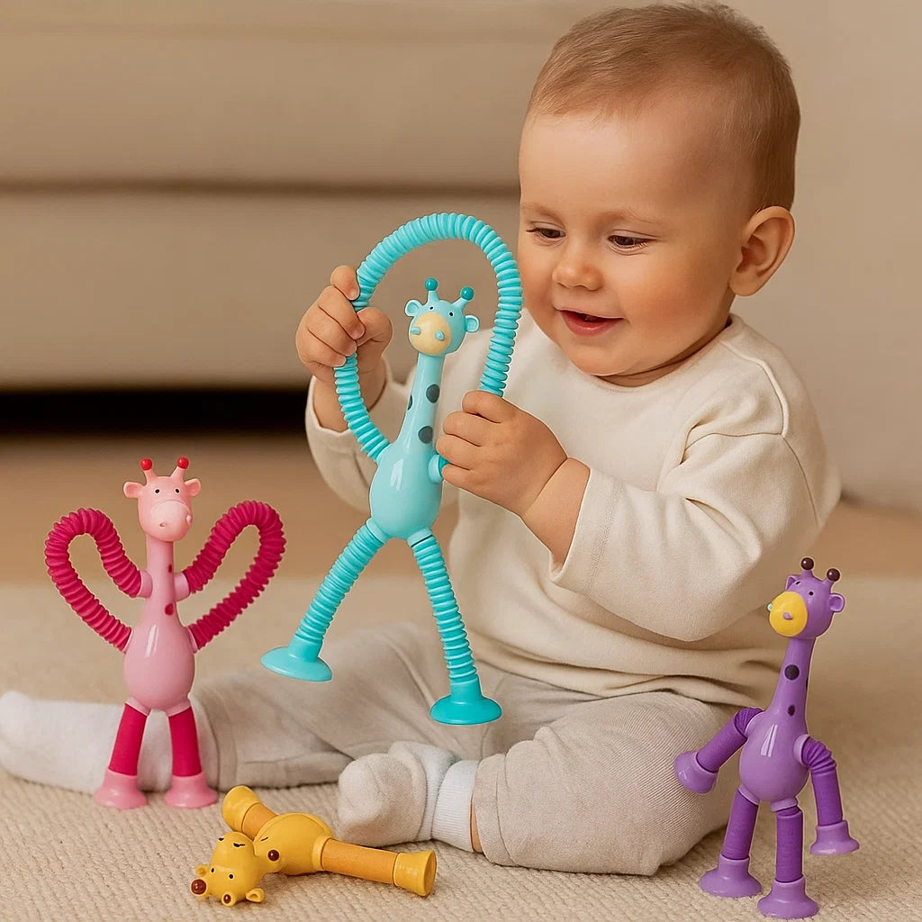 Sensoryczna żyrafa z przyssawką | Wspiera rozwój motoryczny 0.5kg 1