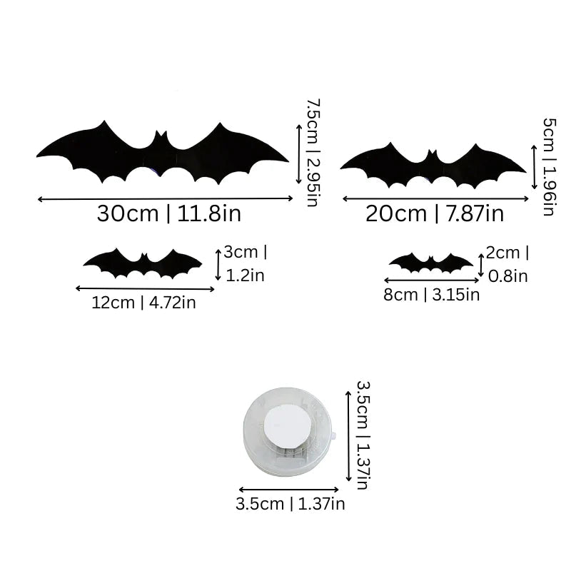 Świecące 3D-nietoperze LED | Efektowne dekoracje na Halloween 0.5kg 1