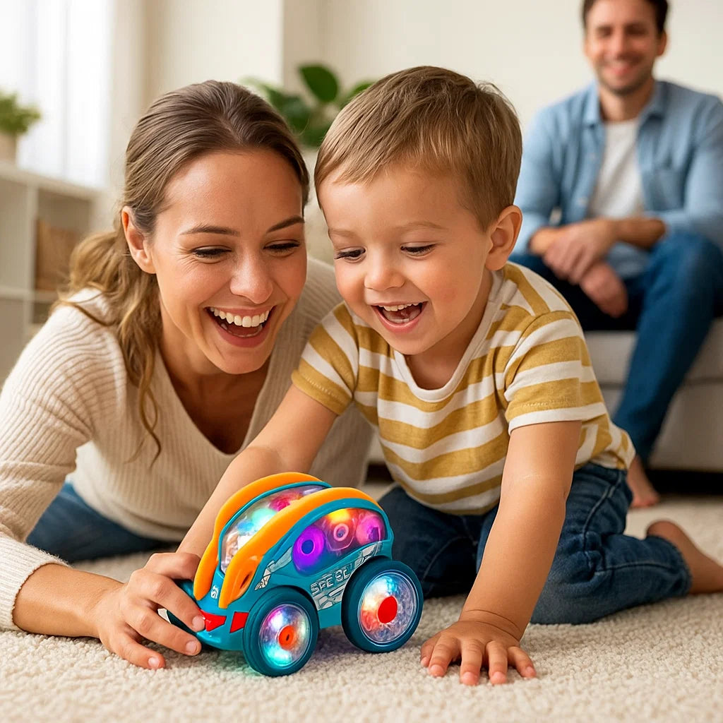 Świecący samochód akrobata | Rozwija motorykę 0.5kg 0