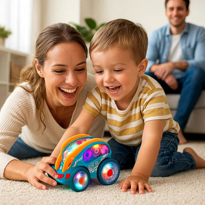 Świecący samochód akrobata | Rozwija motorykę 0.5kg 0