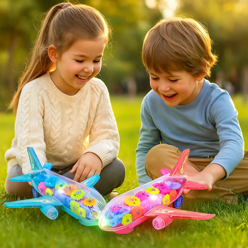 Świecący samolot z przekładniami | Edukacyjna zabawa 0,5 kg 1