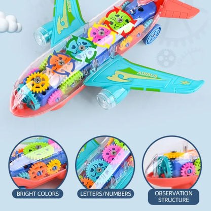 Świecący samolot z przekładniami | Edukacyjna zabawa 0,5 kg 4